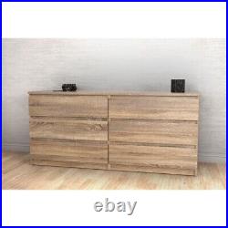 Tvilum Scottsdale Contemporary Wood Mahogany 6 Drawer Double Dresser