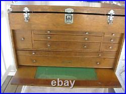 USA Gerstner 072 oak machinist wood tool chest box rare drawer pattern
