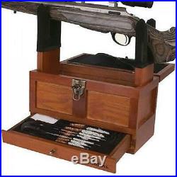 Universal Gun Cleaning Kit Rifle Shotgun Pistol Clean Set Wood Tool Drawer Chest