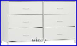 Used 6 Drawers Dresser Chest Furniture Bedroom Storage Organizer Wood Frame
