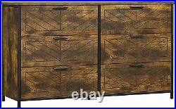 Used 6 Dresser Drawers Double Dresser Chests of Drawers Wood Clothes Organizer