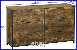 Used 6 Dresser Drawers Double Dresser Chests of Drawers Wood Clothes Organizer
