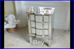 Venetian 3 Drawer Mirrored Bedside Chest Small Side End Lamp Phone Table Unit