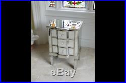 Venetian 3 Drawer Mirrored Bedside Chest Small Side End Lamp Phone Table Unit