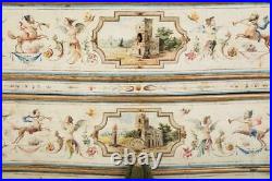 Venetian Rococo Style Painted Chest of Drawers, Gargoyles, Griffins, Cornucopia