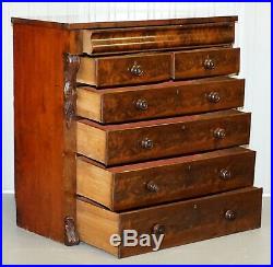 Victorian Flamed Mahogany Chest Of Drawers Large Substantial Storage Options