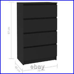 VidaXL 4 Drawer Chest Dresser Clothes Storage Bedroom Furniture Cabinet Wood