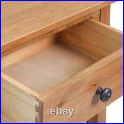 VidaXL Tall Bedside Side Console Table Nightstand Solid Oak Drawer Chest Shelf