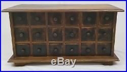 Vintage 18 drawer apothecary spice cabinet wooden chest primitive rustic