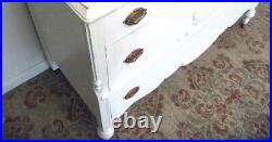 Vintage 1920s white 3-drawer dresser, chest of drawers, buffet, dovetail drawers