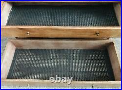 Vintage 8 Drawer Tool Box Engineers Watchmaker Lockable Wooden Chest / Cabinet