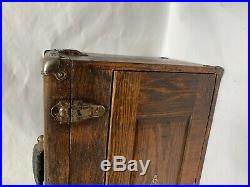 Vintage Antique CRAFTSMAN 7 Drawer Machinist Oak Wood Tool Box Chest (A65)