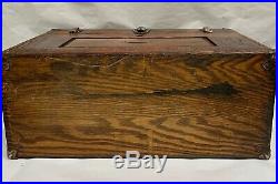 Vintage Antique CRAFTSMAN 7 Drawer Machinist Oak Wood Tool Box Chest (A65)