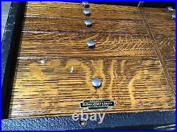 Vintage Antique Machinist WOOD BOX Tool CHEST CASE w Drawers GERSTNER & SONS USA