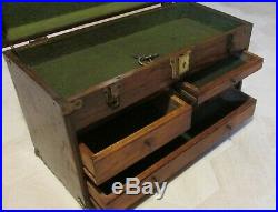 Vintage Antique STAR 7-drawer Oak Wood Machinist Tool Box Chest