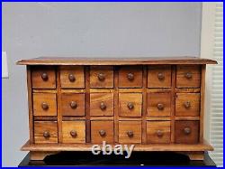 Vintage Apothecary Cabinet With 18 Drawers Wood Storage Chest