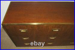 Vintage Baker Campaign Style Dresser, 7 Drawer Low Chest, Rare Model