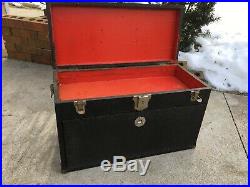 Vintage Baker Case 7 Drawer Machinist Chest Leatherette Wood Toolbox Case