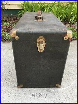 Vintage Baker Case 7 Drawer Machinist Chest Leatherette Wood Toolbox Case