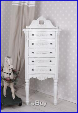 Vintage Chest Of Drawers Shabby Chic White Antique Style Bedside Table