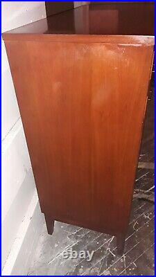 Vintage Danish Style Mid Century Modern Teak Chest of Drawers with Glass Top