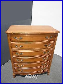Vintage Dixie French Provincial Tall Boy Six Drawer Chest Dresser