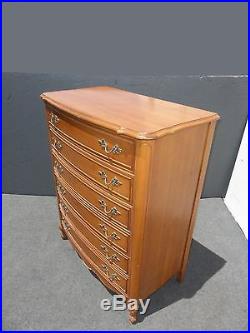 Vintage Dixie French Provincial Tall Boy Six Drawer Chest Dresser