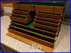 Vintage H Gerstner&Sons Maple Wood Model W52 11 Drawer Machinist Tool Box/Chest