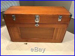 Vintage H Gerstner & Sons Model W52 Wood Machinist Tool Box / Chest / 10 Drawers