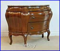 Vintage Italian Made Bombe Chest, Louis XV Style Dresser, Hall Console 3 Drawers