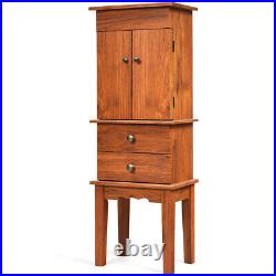 Vintage Jewelry Armoire Cabinet Chest Big Storage Box Organizer withDrawers&Mirror