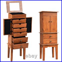Vintage Jewelry Mirror Armoire Cabinet Chest Big Storage Box Organizer 7 Drawers