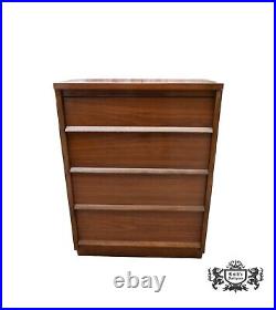 Vintage MCM Walnut Four Drawer Chest of Drawers