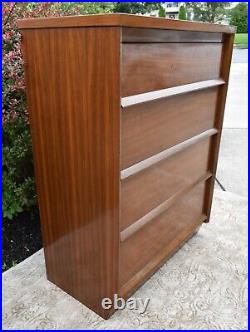 Vintage MCM Walnut Four Drawer Chest of Drawers