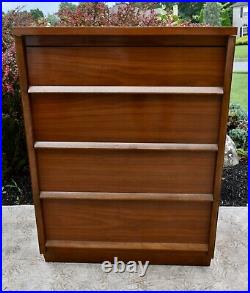 Vintage MCM Walnut Four Drawer Chest of Drawers