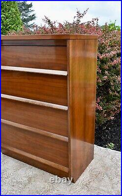 Vintage MCM Walnut Four Drawer Chest of Drawers