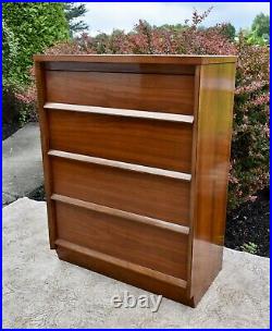 Vintage MCM Walnut Four Drawer Chest of Drawers