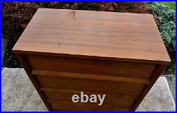 Vintage MCM Walnut Four Drawer Chest of Drawers