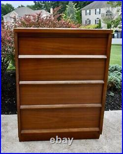 Vintage MCM Walnut Four Drawer Chest of Drawers