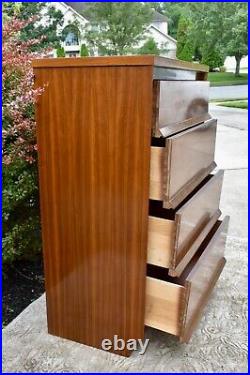 Vintage MCM Walnut Four Drawer Chest of Drawers