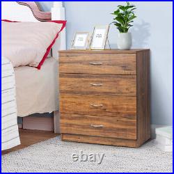 Vintage MDF Wood indoor 4 Drawer Chest Dresser Clothes Bedroom Storage Cabinet