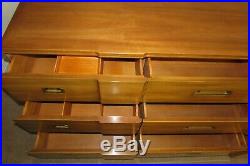 Vintage MID Century John Widdicomb Block Front Dresser, 9 Drawer Low Chest, Rare