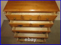 Vintage Maple Chest Of Drawers, Five Drawer High Dresser