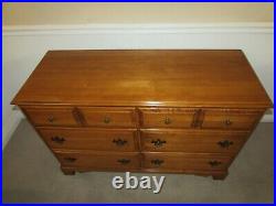 Vintage Maple Dresser, Six Drawer Low Chest