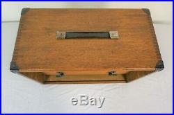 Vintage Moore and Wright Wooden 7 Drawer Tool Cabinet / Chest / Box with keys