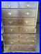 Vintage Oak 2 Over Tall Boy Dresser Chest of Drawers