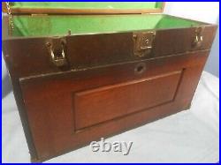 Vintage Oak Wood Machinist 7 Drawer Chest Tool Box (no key) antique estate find