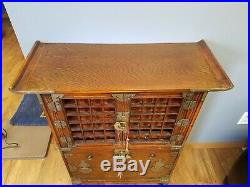 Vintage Oriental Asian Apothecary Table Top Chest of 18 Drawers Storage Cabinets