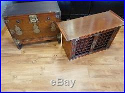 Vintage Oriental Asian Apothecary Table Top Chest of 18 Drawers Storage Cabinets