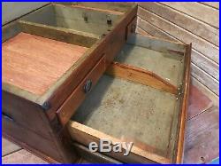 Vintage RARE Drawer Machinist Chest, Tool Box Chest Carpenter Mechanic, Wood Box